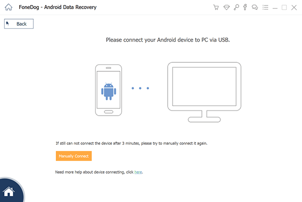 ファイルを復元する前にAndroidをPCに接続する