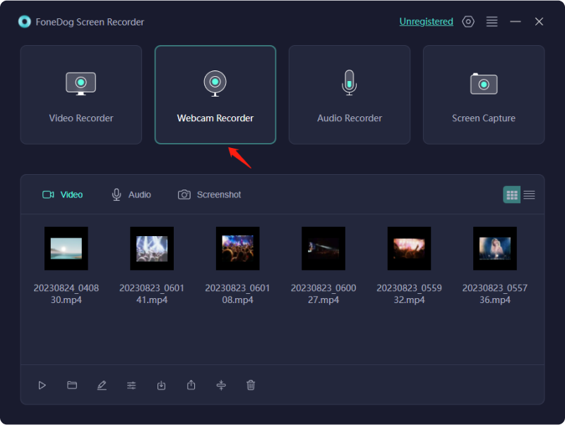 ウェブカメラ録画ソフトウェア – FoneDog Screen Recorder: モードの選択