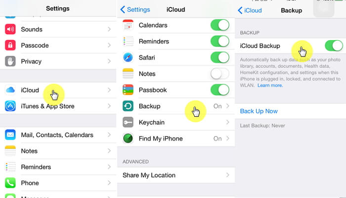 セットアップ -  iphone-via-icloud-backup