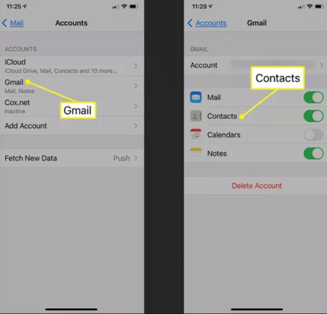 Gmail を使用して iPhone から iPhone に連絡先を転送する