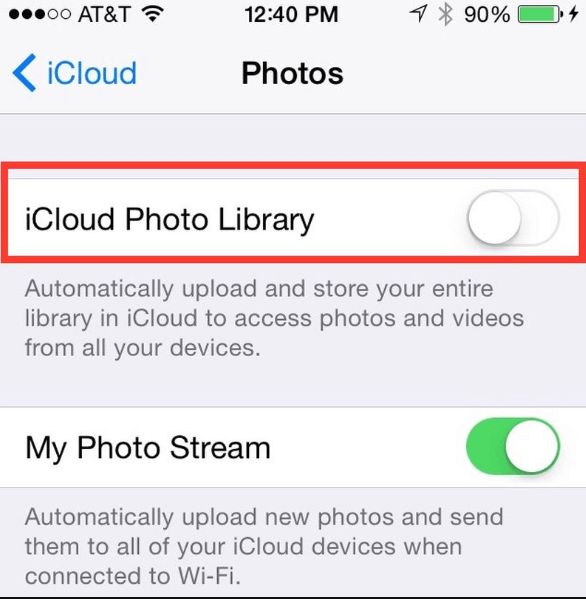 iCloudフォトライブラリをチェックして、iPhoneで消えたマイギャラリーの写真を修正してください