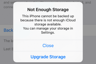 iCloud のストレージが不足しています