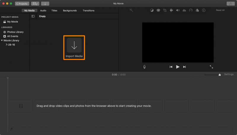 iPhoto を使用せずに Mac で iMovie を使用してスライドショーを作成する