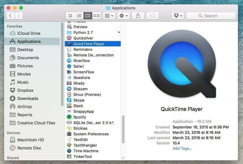 ズーム録画用QuickTime Player