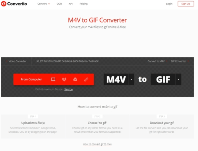 Convertio を使用してオンラインで M4V を GIF に変換する