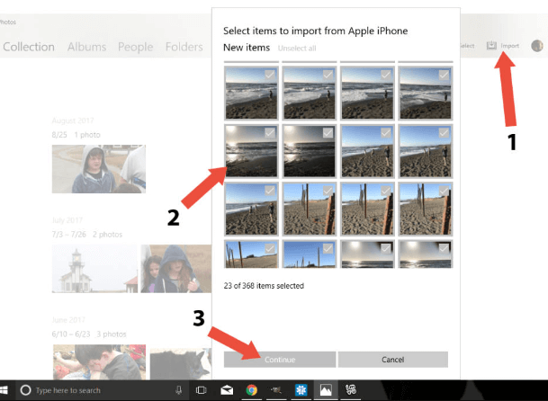 Windows フォト アプリケーションを使用して PC 上の iPhone デバイスの写真にアクセスする