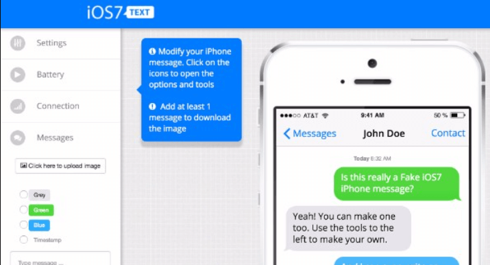 iOS 7 テキストで偽の iMessage を作成する