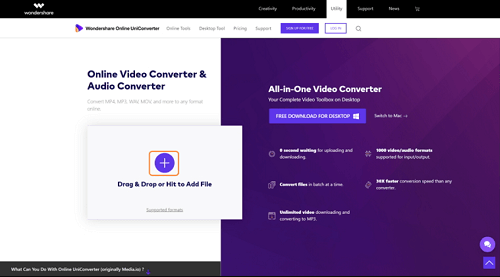 Media.io Converter を使用して ACVHD ビデオを変換する