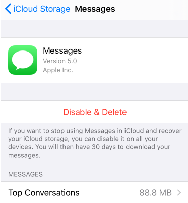 iCloud経由でiMessage履歴を削除する