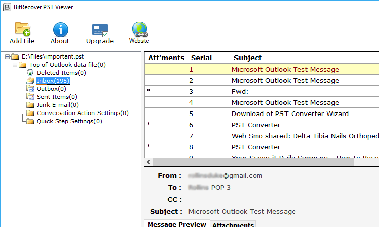 Bitrecover PST Viewerを使用して、OutlookなしでOutlookデータファイルを開く