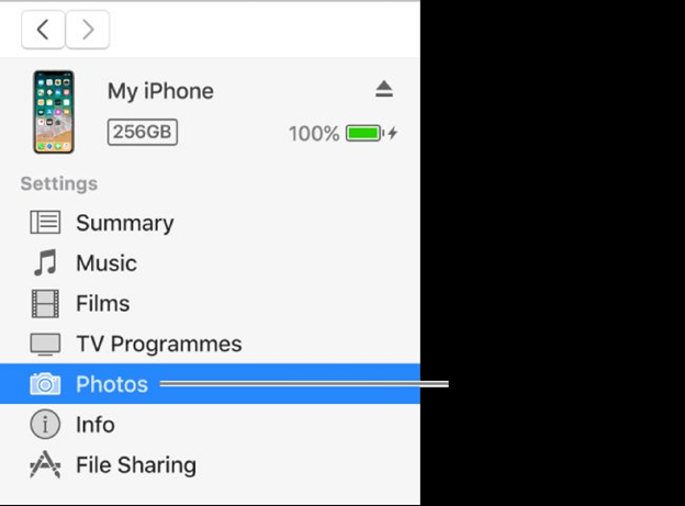 iTunesを介してiPadの写真を転送する