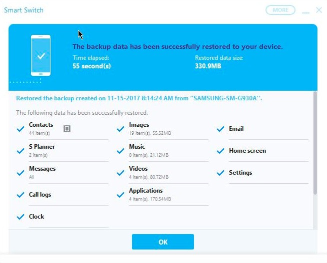 スマートスイッチを使用してSamsung電話からコンピューターに写真を転送する