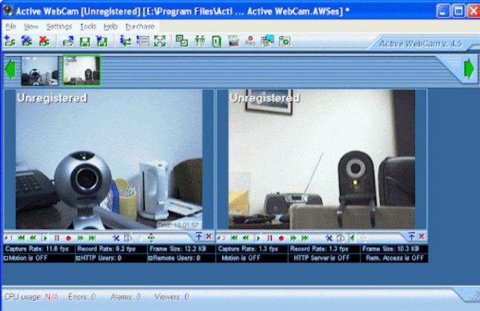Windows 10 用アクティブ ウェブカメラ録画ソフトウェア
