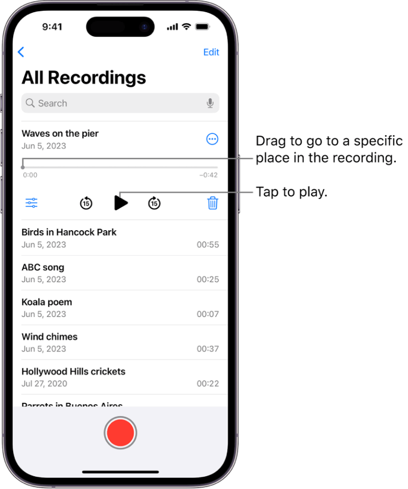 Apple Voice Memoを使用してiPhoneで音声を録音する