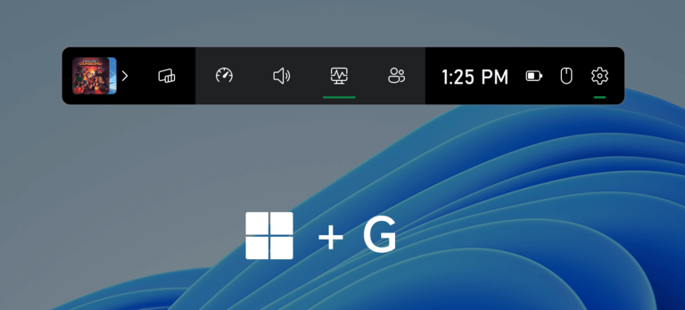 Windows + G による Samsung ラップトップのスクリーンショット