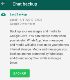 WhatsAppバックアップ機能を利用してiPhoneから削除されたWhatsAppメディアを復元する