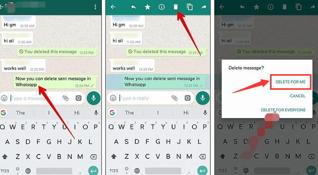 会話中の個々のWhatsAppメッセージを削除する